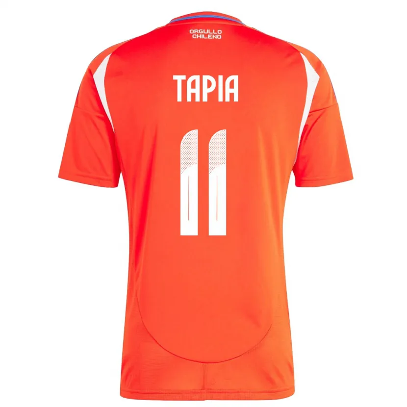 Danxen Heren Chili Gonzalo Tapia #11 Rood Thuisshirt Thuistenue 24-26 T-Shirt