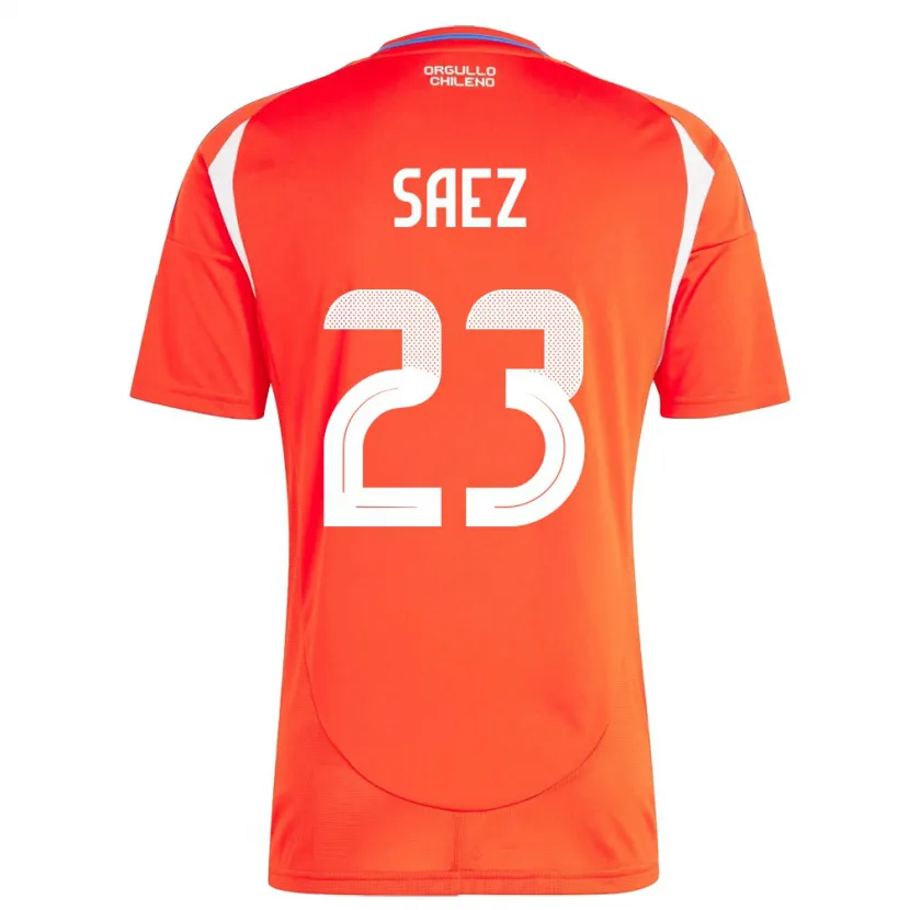 Danxen Heren Chili Ignacio Sáez #23 Rood Thuisshirt Thuistenue 24-26 T-Shirt