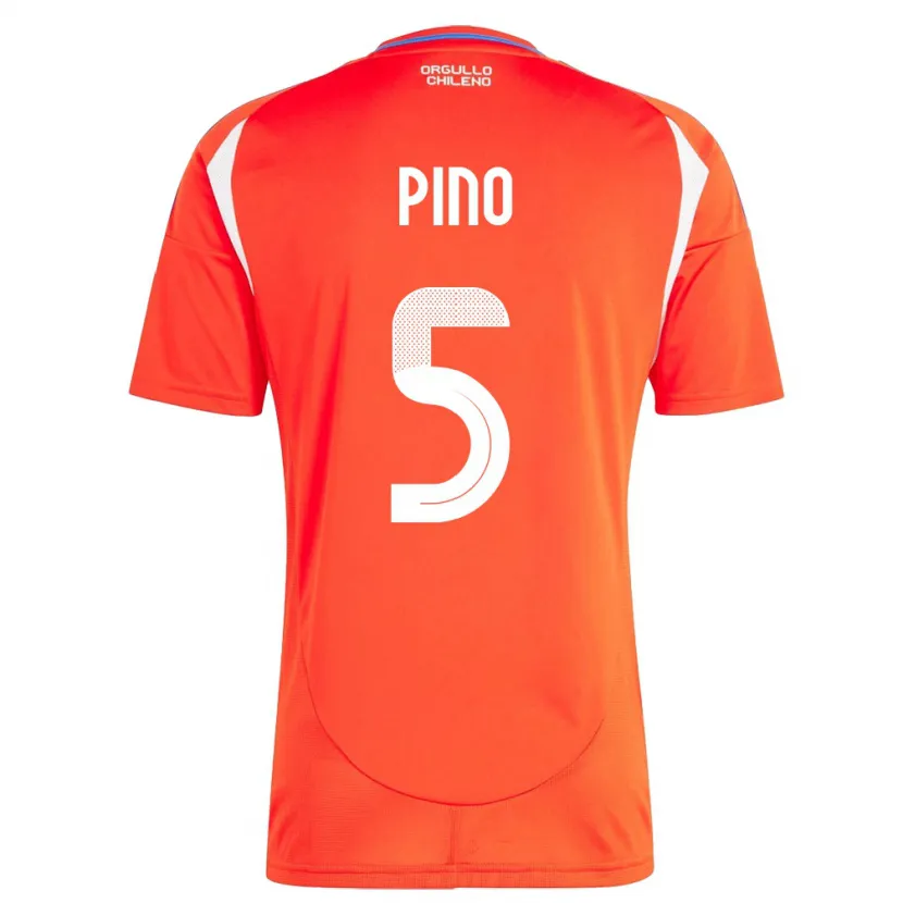 Danxen Heren Chili Sebastián Pino #5 Rood Thuisshirt Thuistenue 24-26 T-Shirt