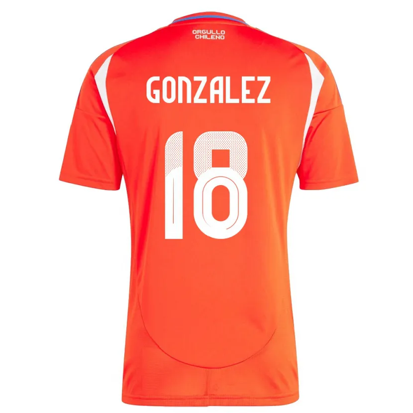 Danxen Heren Chili Bryan González #18 Rood Thuisshirt Thuistenue 24-26 T-Shirt