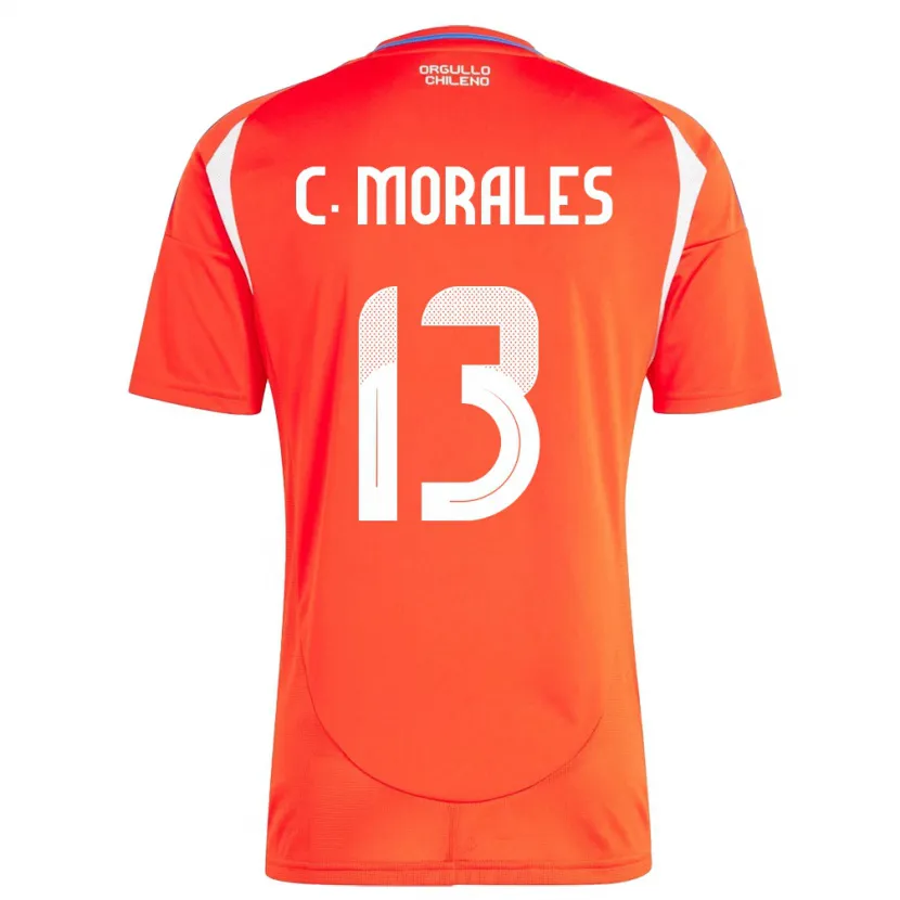 Danxen Heren Chili Cristián Morales #13 Rood Thuisshirt Thuistenue 24-26 T-Shirt