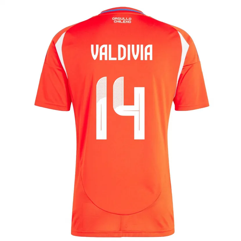 Danxen Heren Chili Felipe Valdivia #14 Rood Thuisshirt Thuistenue 24-26 T-Shirt
