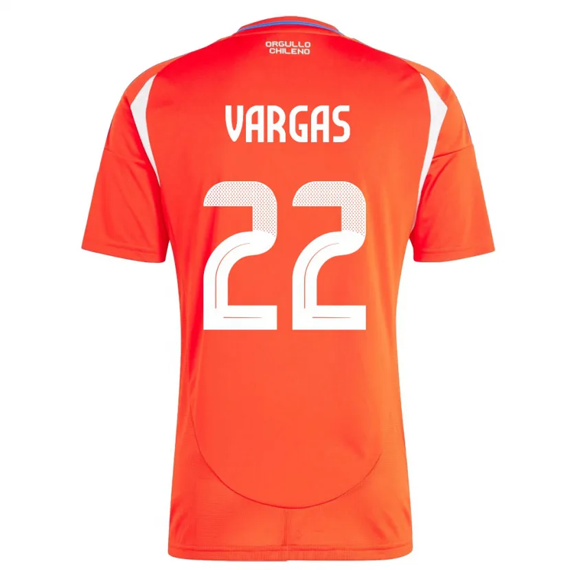 Danxen Heren Chili Diego Vargas #22 Rood Thuisshirt Thuistenue 24-26 T-Shirt