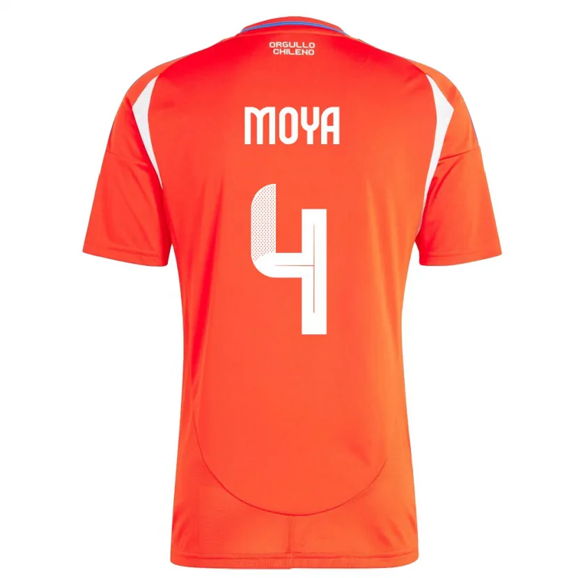 Danxen Heren Chili Matías Moya #4 Rood Thuisshirt Thuistenue 24-26 T-Shirt