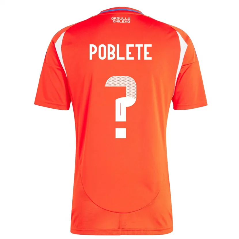 Danxen Heren Chili José Poblete #0 Rood Thuisshirt Thuistenue 24-26 T-Shirt