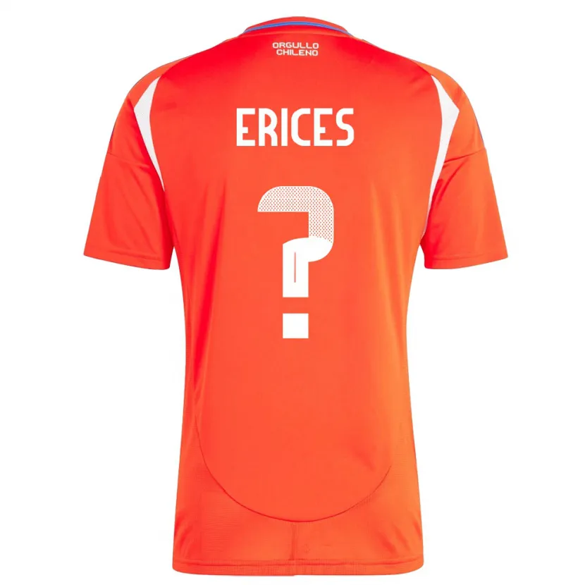 Danxen Heren Chili Felipe Erices #0 Rood Thuisshirt Thuistenue 24-26 T-Shirt