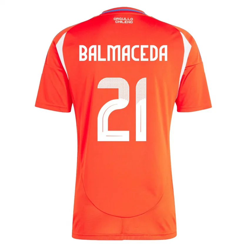 Danxen Heren Chili Rosario Balmaceda #21 Rood Thuisshirt Thuistenue 24-26 T-Shirt