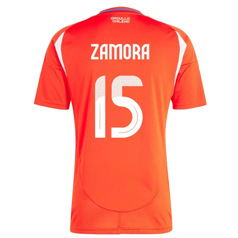 Danxen Heren Chili Daniela Zamora #15 Rood Thuisshirt Thuistenue 24-26 T-Shirt