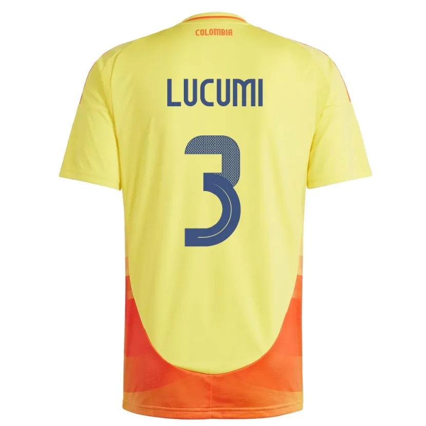 Danxen Heren Colombia Jhon Lucumí #3 Geel Thuisshirt Thuistenue 24-26 T-Shirt