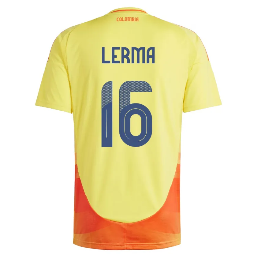 Danxen Heren Colombia Jefferson Lerma #16 Geel Thuisshirt Thuistenue 24-26 T-Shirt