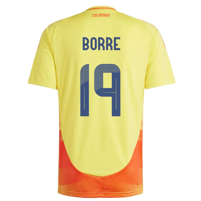Danxen Heren Colombia Rafael Borré #19 Geel Thuisshirt Thuistenue 24-26 T-Shirt