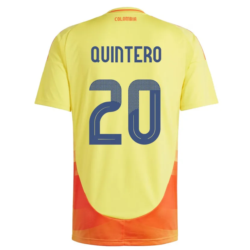 Danxen Heren Colombia Juan Fernando Quintero #20 Geel Thuisshirt Thuistenue 24-26 T-Shirt