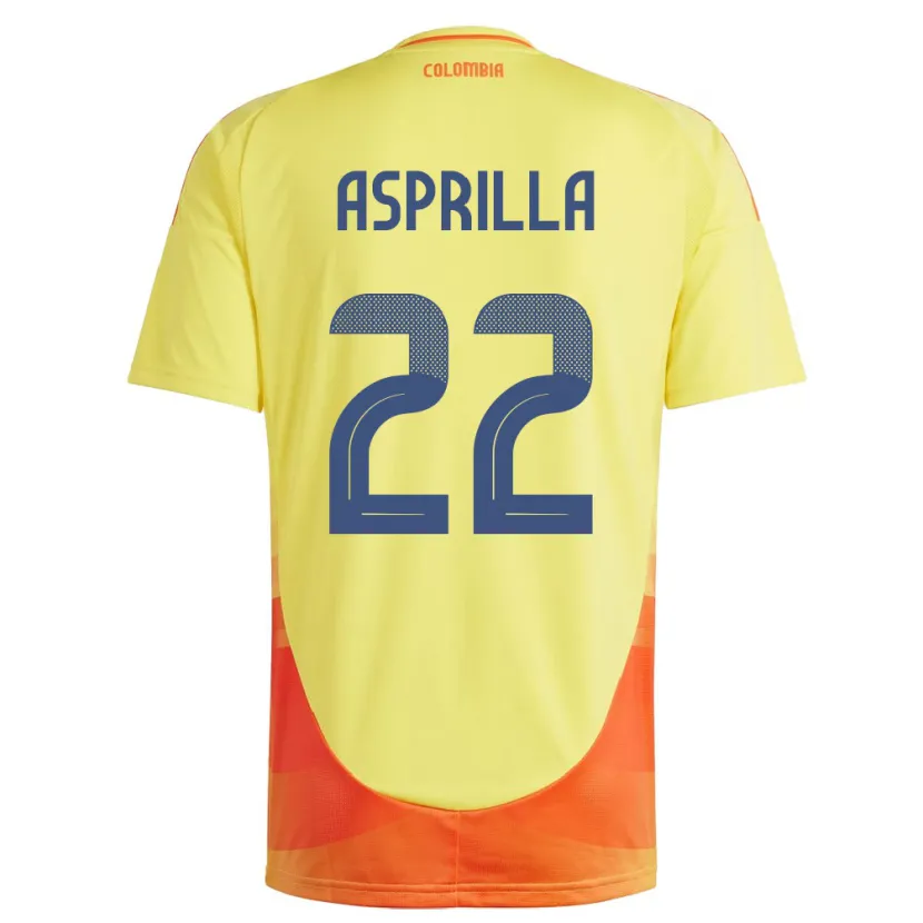 Danxen Heren Colombia Yáser Asprilla #22 Geel Thuisshirt Thuistenue 24-26 T-Shirt