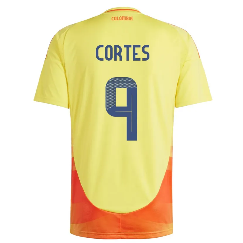 Danxen Heren Colombia Carlos Cortés #9 Geel Thuisshirt Thuistenue 24-26 T-Shirt