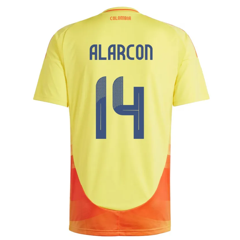 Danxen Heren Colombia Andrés Alarcón #14 Geel Thuisshirt Thuistenue 24-26 T-Shirt