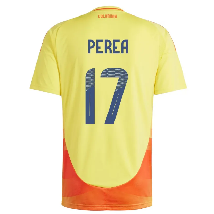 Danxen Heren Colombia Óscar Perea #17 Geel Thuisshirt Thuistenue 24-26 T-Shirt