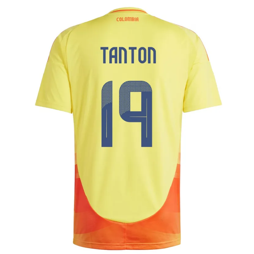 Danxen Heren Colombia Devan Tanton #19 Geel Thuisshirt Thuistenue 24-26 T-Shirt