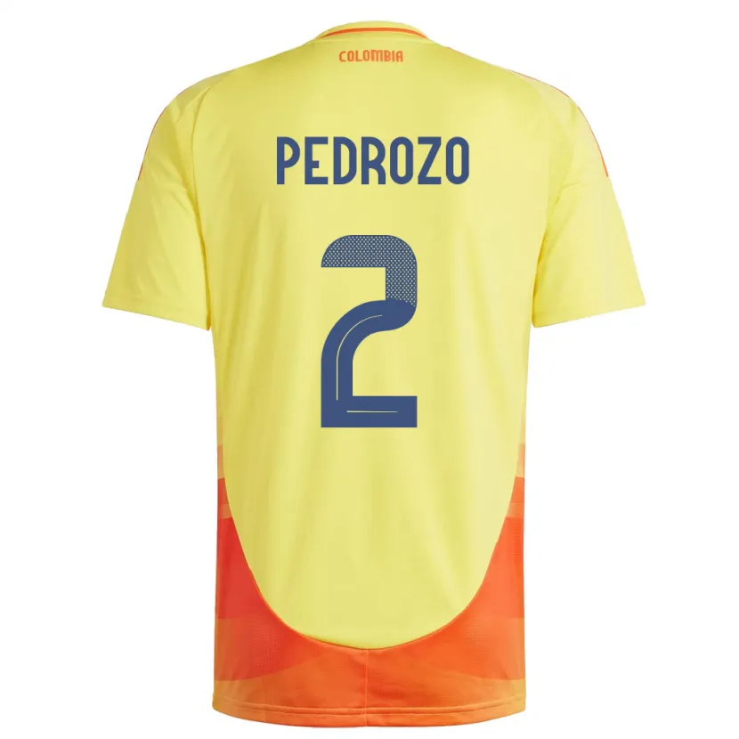 Danxen Heren Colombia Daniel Pedrozo #2 Geel Thuisshirt Thuistenue 24-26 T-Shirt