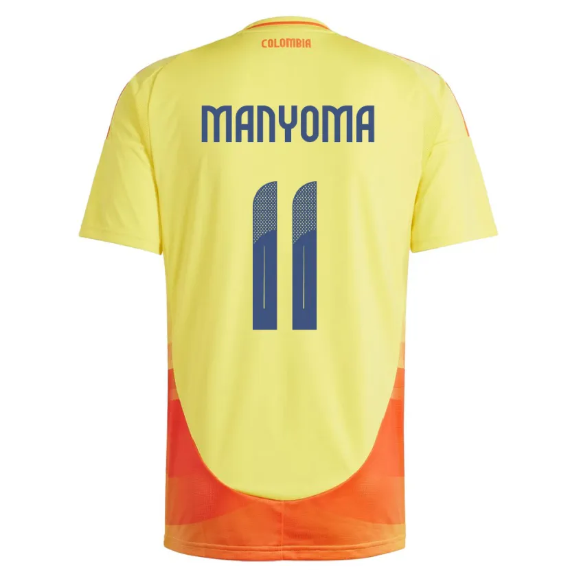 Danxen Heren Colombia Alexis Manyoma #11 Geel Thuisshirt Thuistenue 24-26 T-Shirt