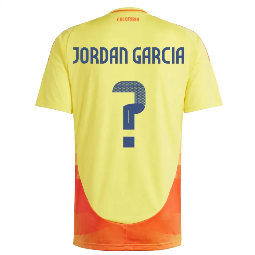 Danxen Heren Colombia Jordan García #0 Geel Thuisshirt Thuistenue 24-26 T-Shirt