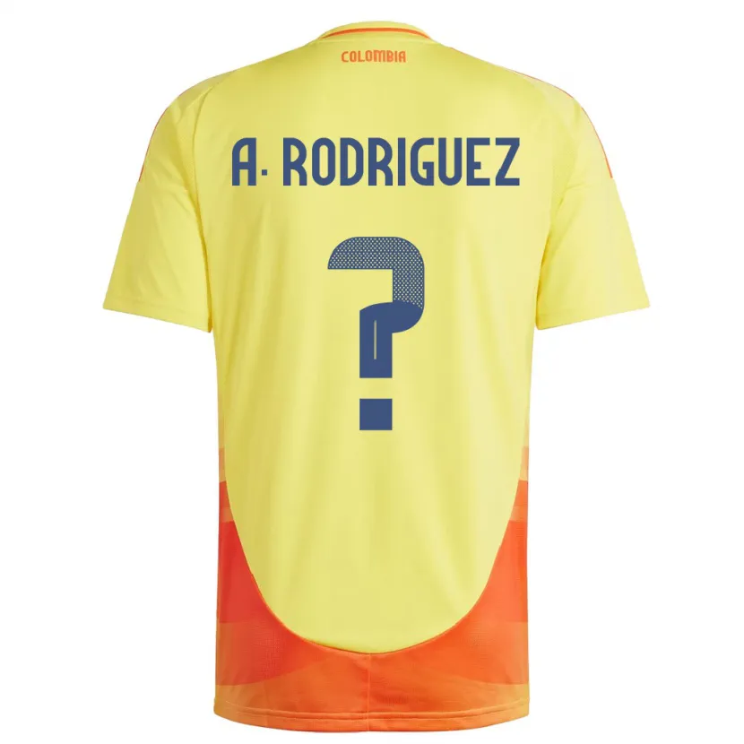 Danxen Heren Colombia Andrés Rodríguez #0 Geel Thuisshirt Thuistenue 24-26 T-Shirt