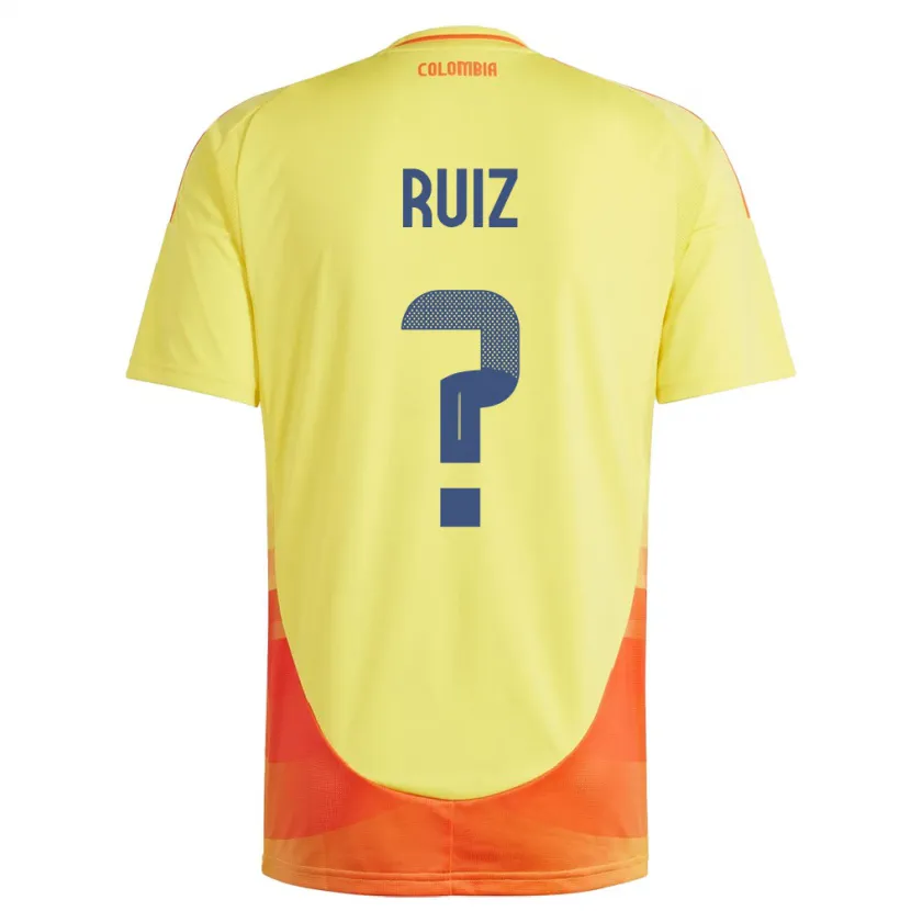 Danxen Heren Colombia Juan Ruiz #0 Geel Thuisshirt Thuistenue 24-26 T-Shirt