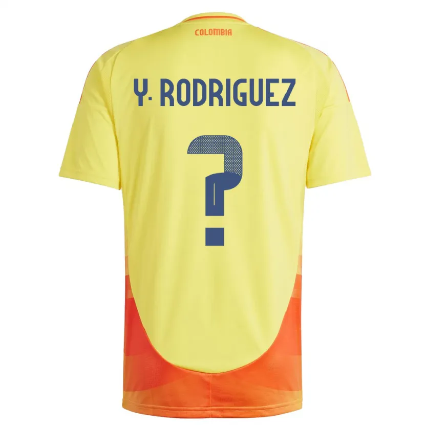 Danxen Heren Colombia Yefrei Rodríguez #0 Geel Thuisshirt Thuistenue 24-26 T-Shirt