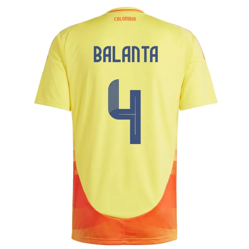 Danxen Heren Colombia Marlon Balanta #4 Geel Thuisshirt Thuistenue 24-26 T-Shirt
