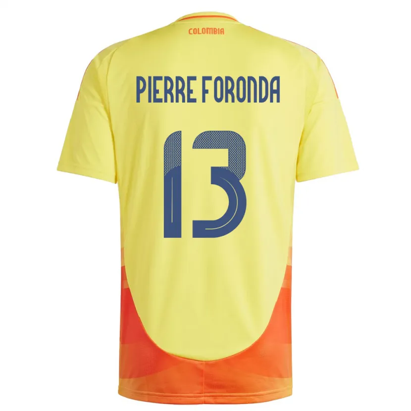 Danxen Heren Colombia Jean Pierre Foronda #13 Geel Thuisshirt Thuistenue 24-26 T-Shirt