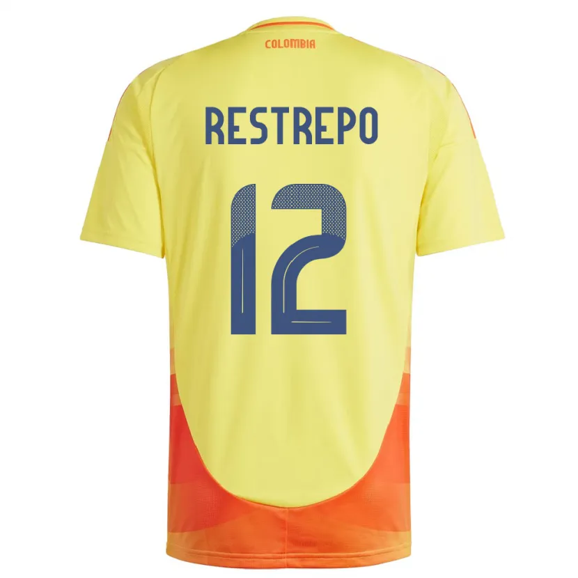 Danxen Heren Colombia Valery Restrepo #12 Geel Thuisshirt Thuistenue 24-26 T-Shirt