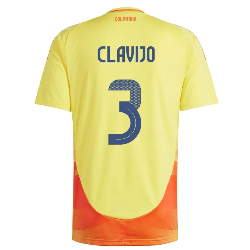 Danxen Heren Colombia Ángela Clavijo #3 Geel Thuisshirt Thuistenue 24-26 T-Shirt