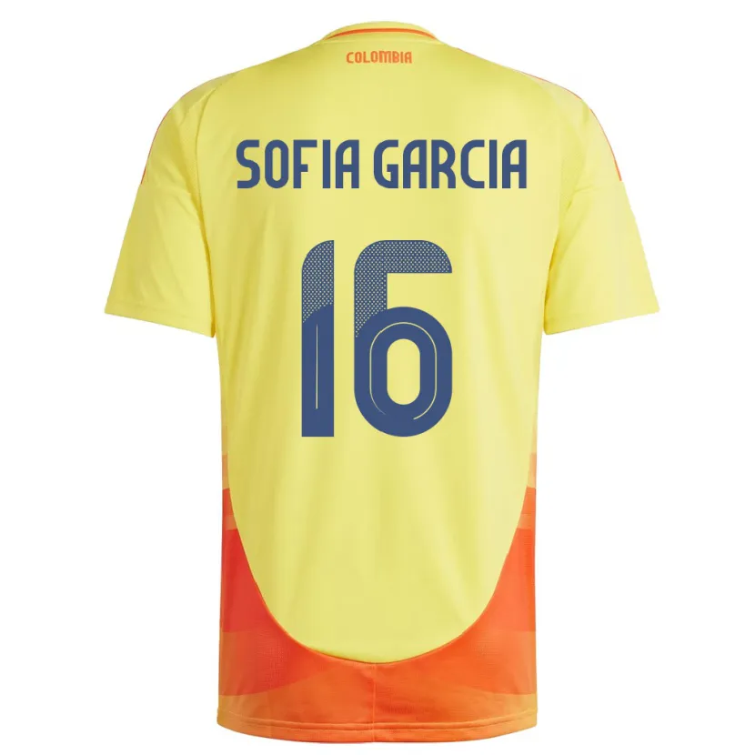 Danxen Heren Colombia Sofía García #16 Geel Thuisshirt Thuistenue 24-26 T-Shirt
