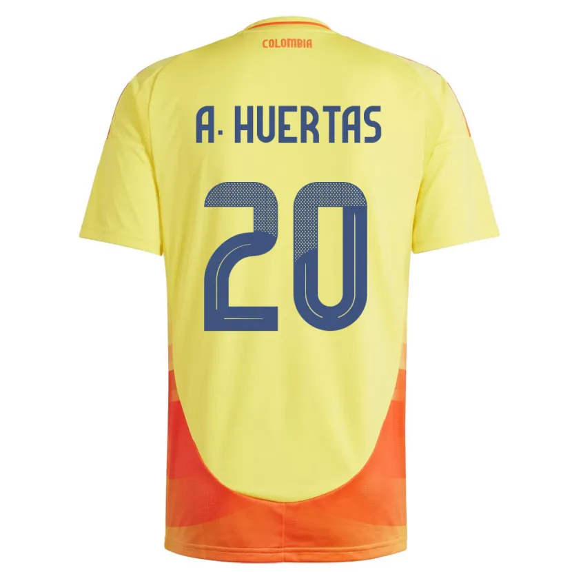 Danxen Heren Colombia Ana Huertas #20 Geel Thuisshirt Thuistenue 24-26 T-Shirt