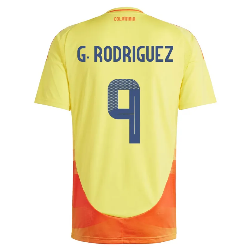 Danxen Heren Colombia Gabriela Rodríguez #9 Geel Thuisshirt Thuistenue 24-26 T-Shirt