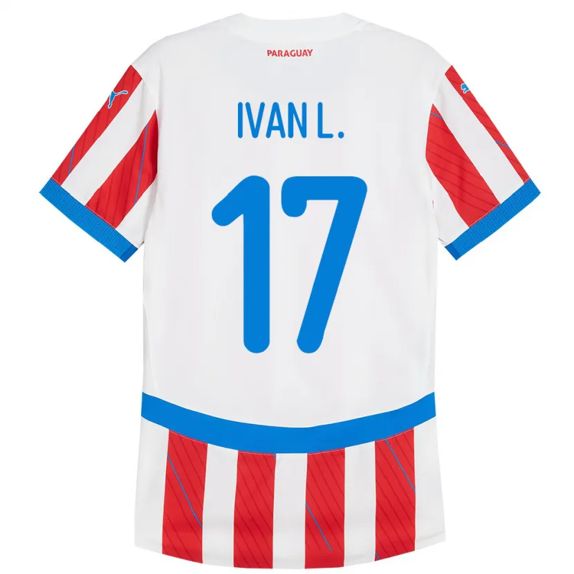 Danxen Heren Paraguay Iván Leguizamón #17 Wit Rood Thuisshirt Thuistenue 24-26 T-Shirt