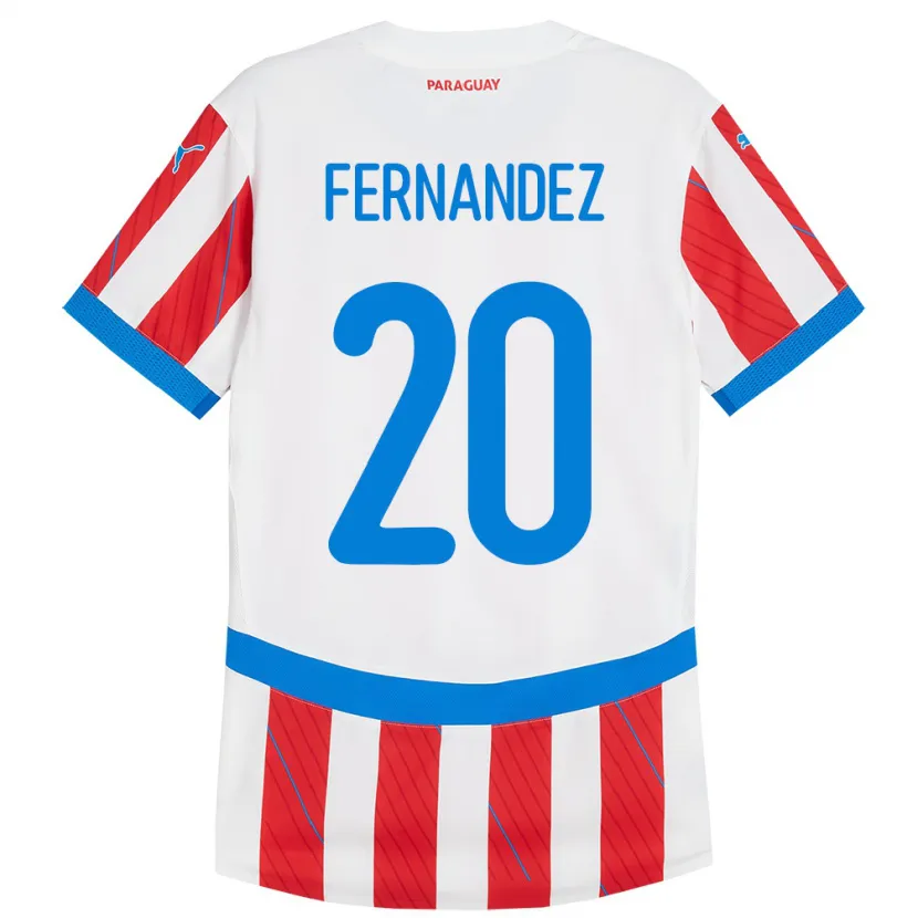 Danxen Heren Paraguay Marcelo Fernández #20 Wit Rood Thuisshirt Thuistenue 24-26 T-Shirt