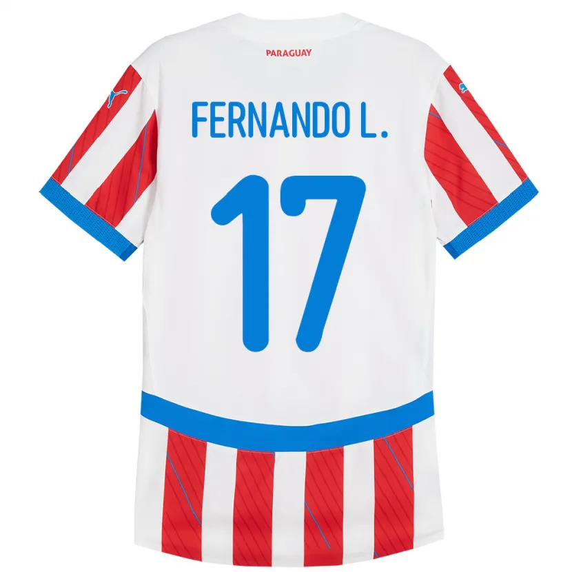Danxen Heren Paraguay Fernando Leguizamón #17 Wit Rood Thuisshirt Thuistenue 24-26 T-Shirt
