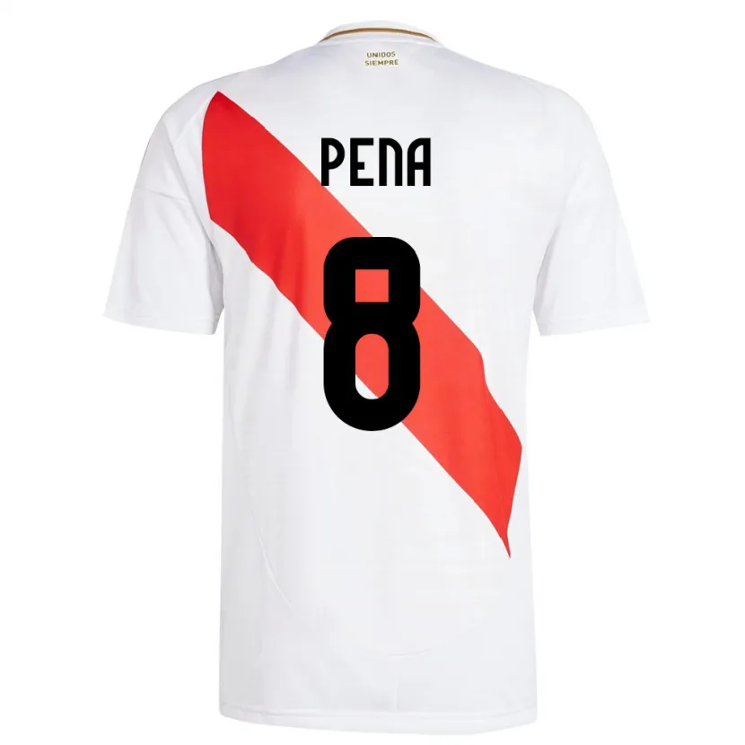 Danxen Heren Peru Sergio Peña #8 Wit Thuisshirt Thuistenue 24-26 T-Shirt