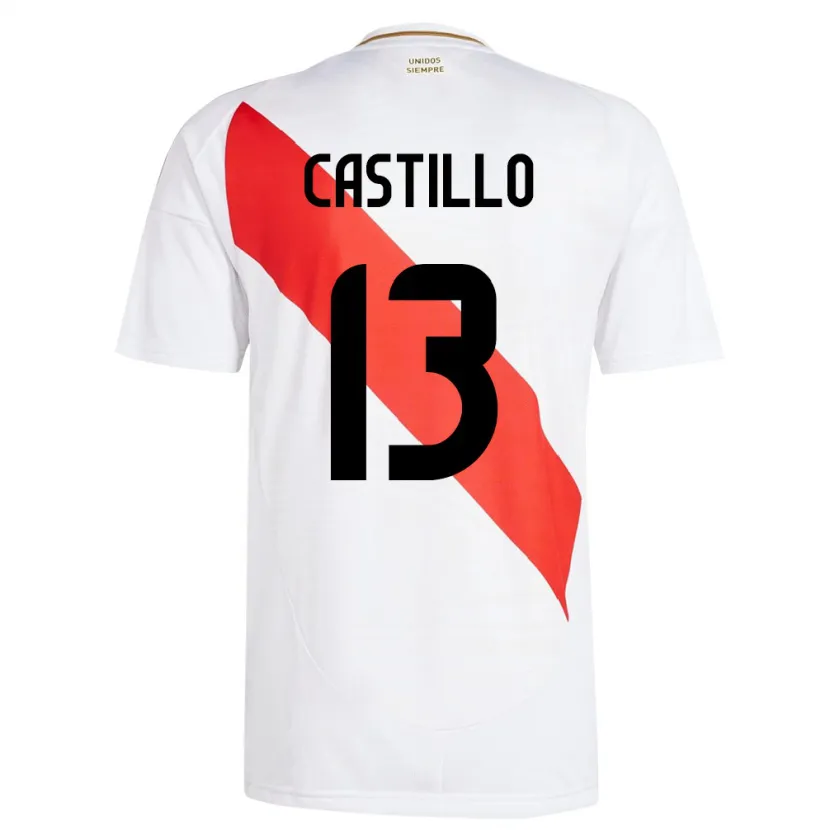 Danxen Heren Peru Jesús Castillo #13 Wit Thuisshirt Thuistenue 24-26 T-Shirt