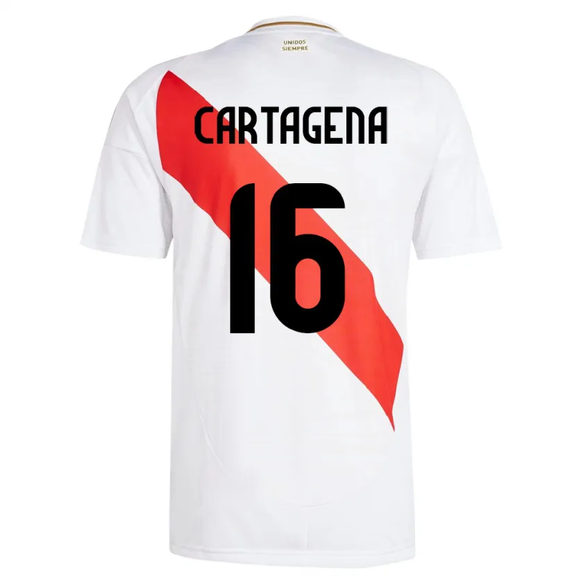 Danxen Heren Peru Wilder Cartagena #16 Wit Thuisshirt Thuistenue 24-26 T-Shirt