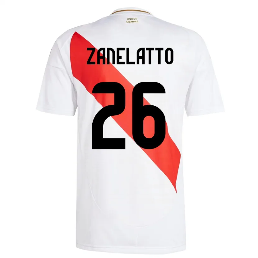 Danxen Heren Peru Franco Zanelatto #26 Wit Thuisshirt Thuistenue 24-26 T-Shirt