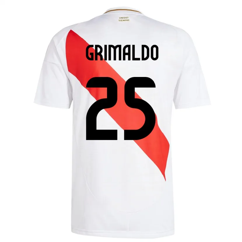 Danxen Heren Peru Joao Grimaldo #25 Wit Thuisshirt Thuistenue 24-26 T-Shirt