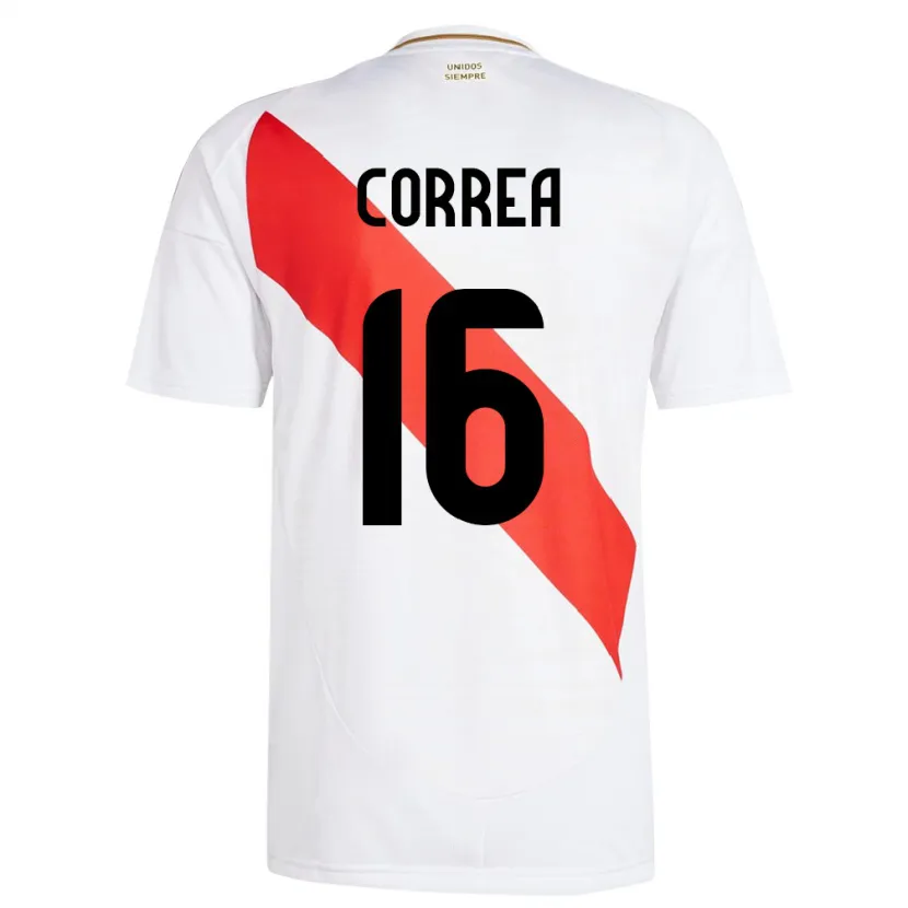 Danxen Heren Peru Eslyn Correa #16 Wit Thuisshirt Thuistenue 24-26 T-Shirt