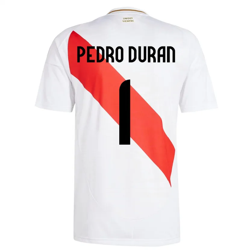 Danxen Heren Peru Juan Pedro Durán #1 Wit Thuisshirt Thuistenue 24-26 T-Shirt