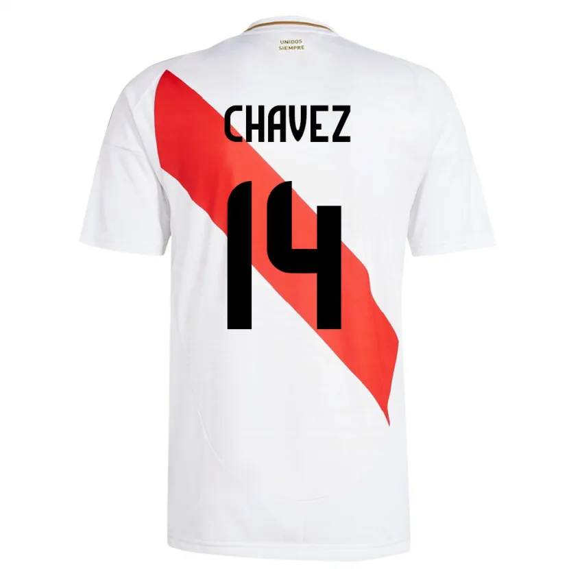 Danxen Heren Peru Felipe Chávez #14 Wit Thuisshirt Thuistenue 24-26 T-Shirt