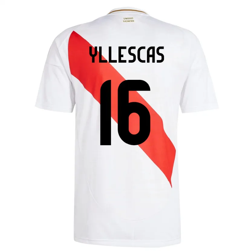 Danxen Heren Peru Jhosenffer Yllescas #16 Wit Thuisshirt Thuistenue 24-26 T-Shirt