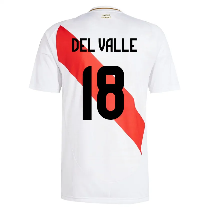 Danxen Heren Peru Yamir Del Valle #18 Wit Thuisshirt Thuistenue 24-26 T-Shirt