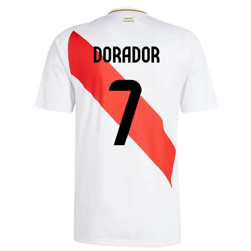 Danxen Heren Peru Sandy Dorador #7 Wit Thuisshirt Thuistenue 24-26 T-Shirt