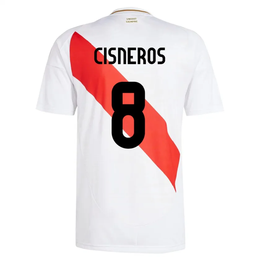 Danxen Heren Peru Geraldine Cisneros #8 Wit Thuisshirt Thuistenue 24-26 T-Shirt