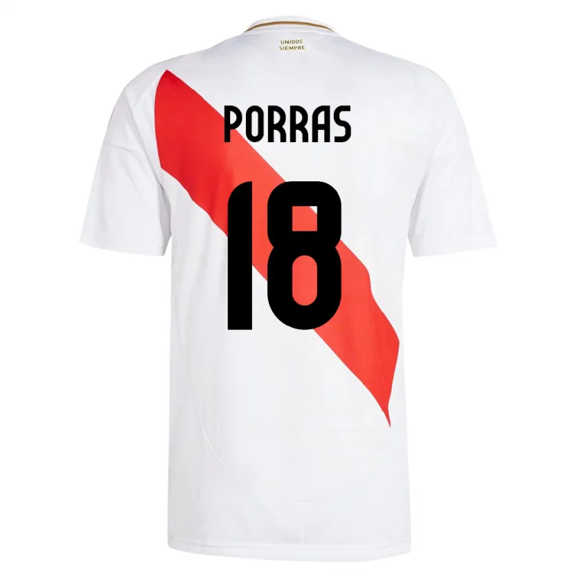 Danxen Heren Peru Sashenka Porras #18 Wit Thuisshirt Thuistenue 24-26 T-Shirt
